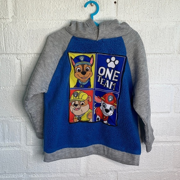 Paw Patrol Hooded Blue Fleece Sweatshirt size 5/6 - Picture 1 of 5